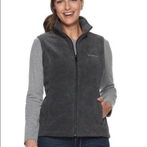 Women’s charcoal grey fleece Columbia vest
